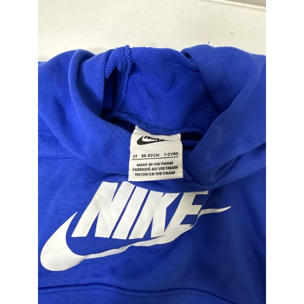 Nike Toddler Hoodie Blue Pullover Long Sleeve Graphic‎ Logo Sweatshirt 2T